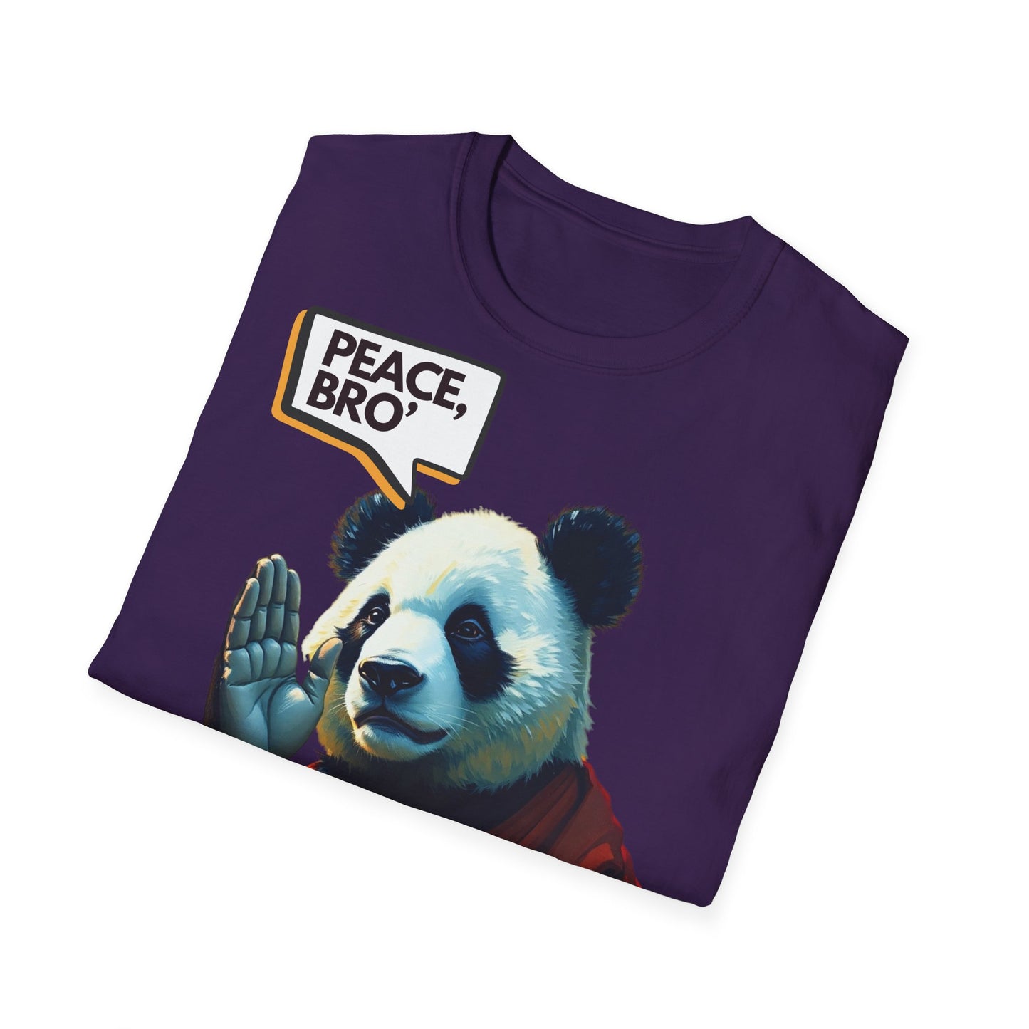 Peaceful Panda Unisex T-Shirt - Softstyle Funny Tee for Casual Wear