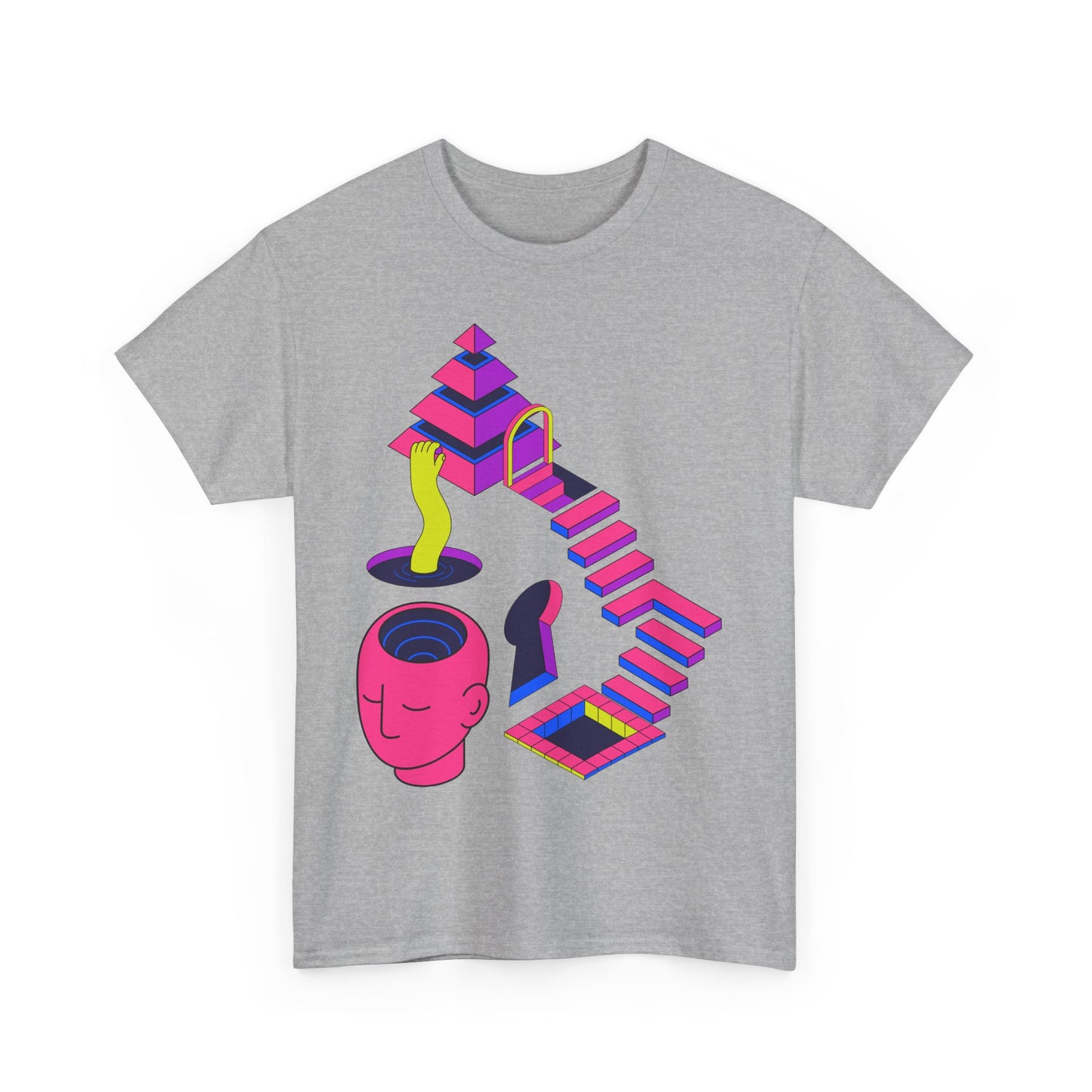 Mindful Journey Unisex Heavy Cotton Tee - Artistic Graphic Design