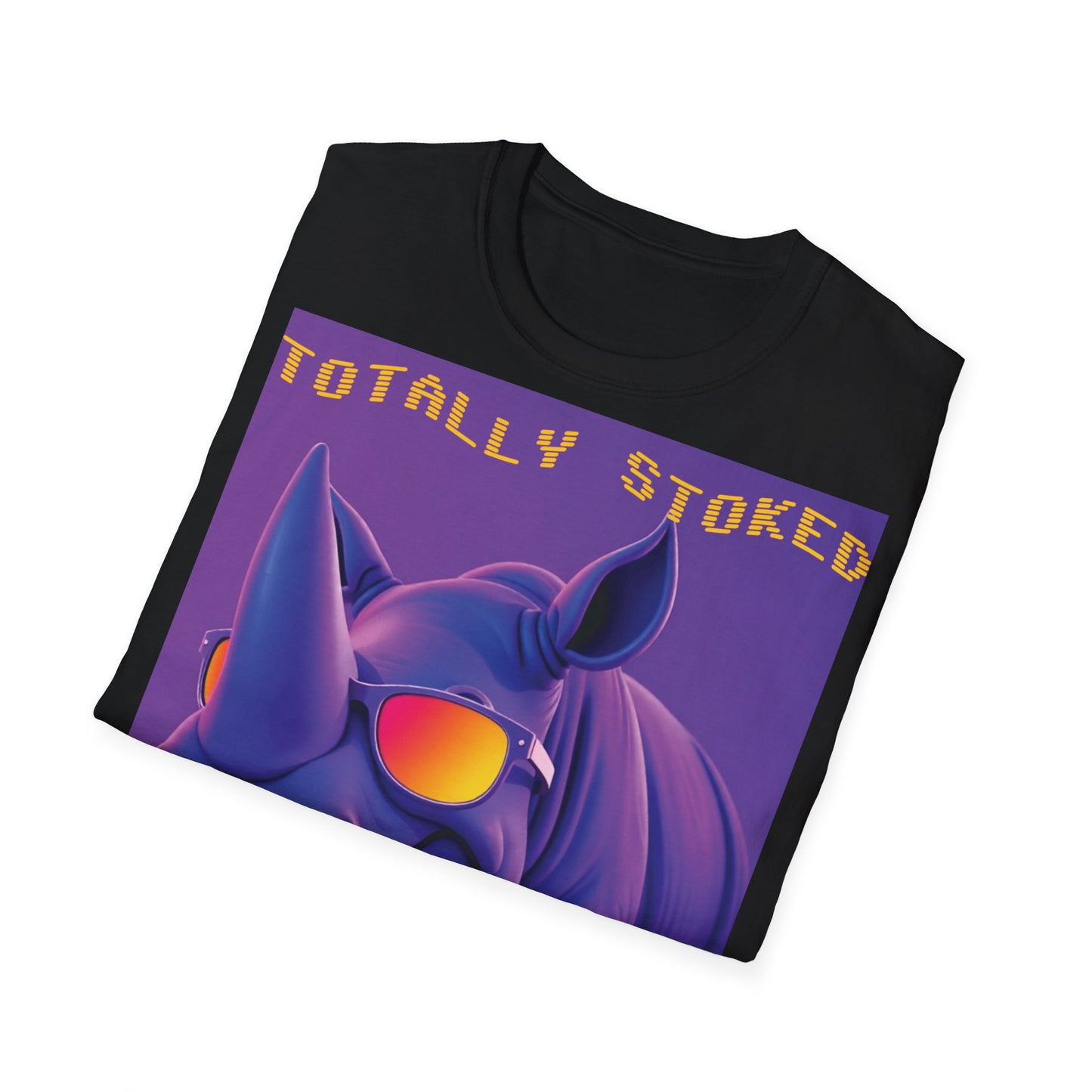 Totally Stoked Rhino Unisex T-Shirt - Fun Graphic Tee for Animal Lovers
