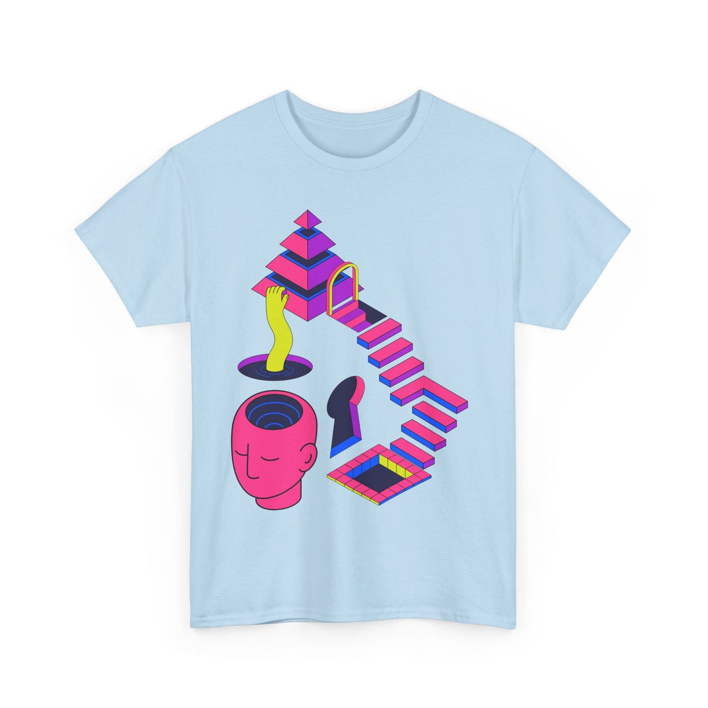 Mindful Journey Unisex Heavy Cotton Tee - Artistic Graphic Design
