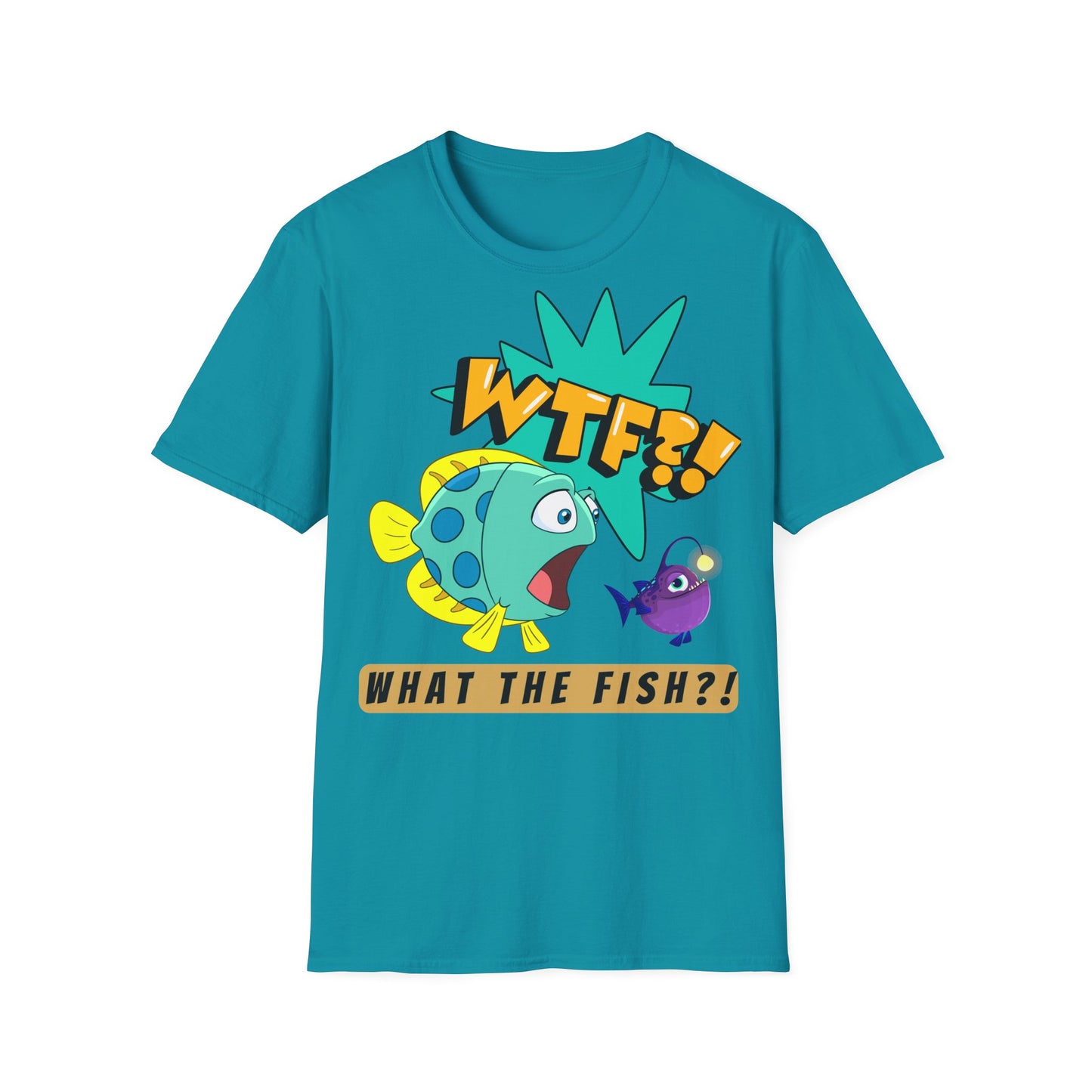 WTF?! What the Fish?! Unisex Softstyle T-Shirt - Fun Graphic Tee