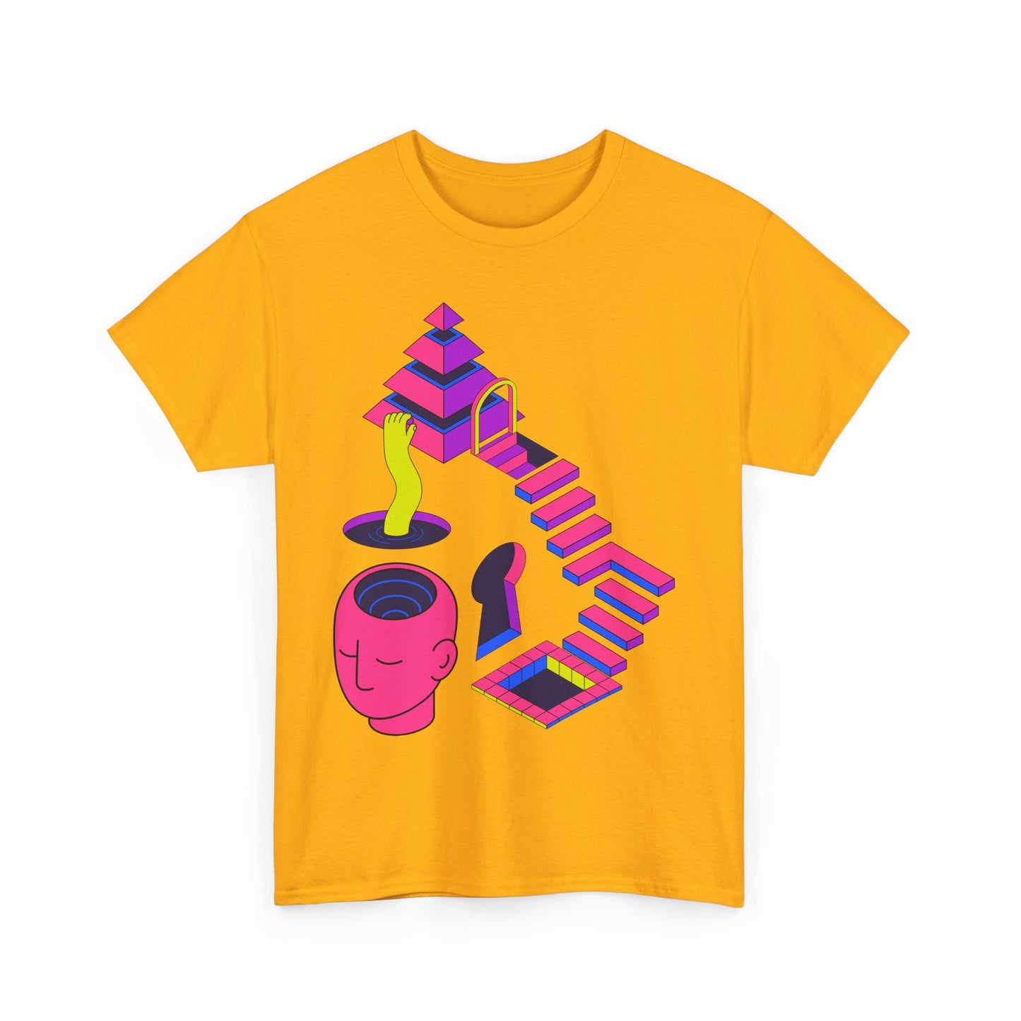 Mindful Journey Unisex Heavy Cotton Tee - Artistic Graphic Design