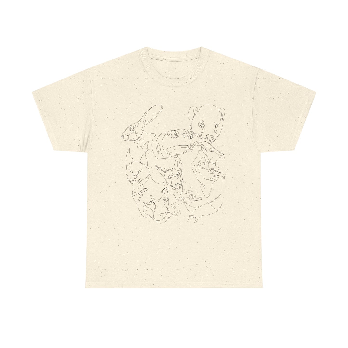 Wildlife Line Art Unisex Heavy Cotton Tee