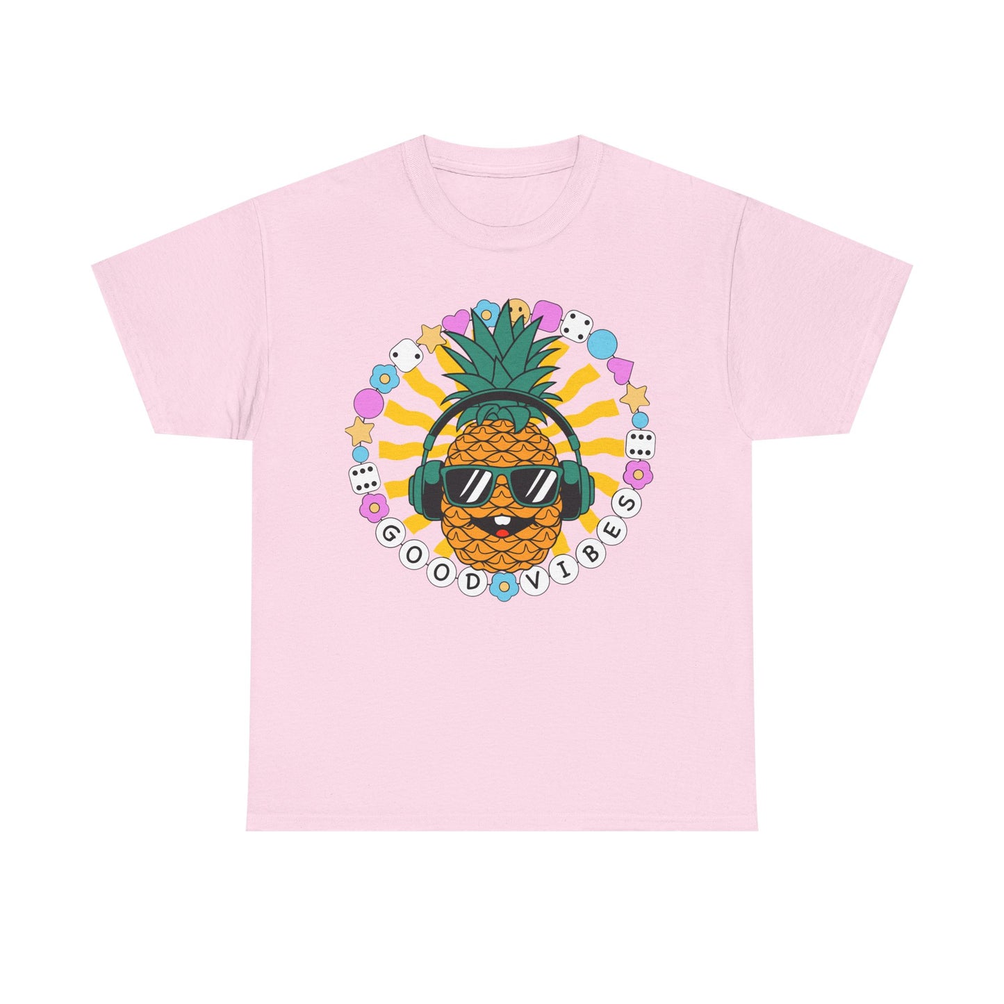 Good Vibes Pineapple Unisex Summer T-Shirt