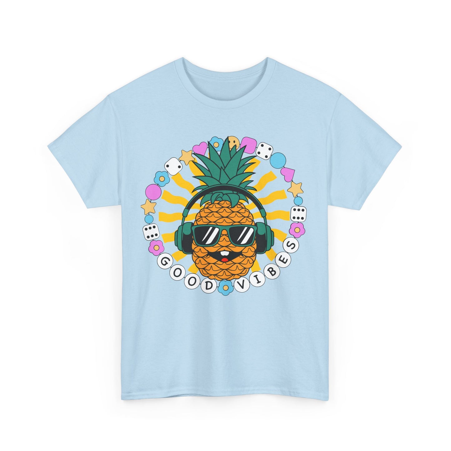 Good Vibes Pineapple Unisex Summer T-Shirt