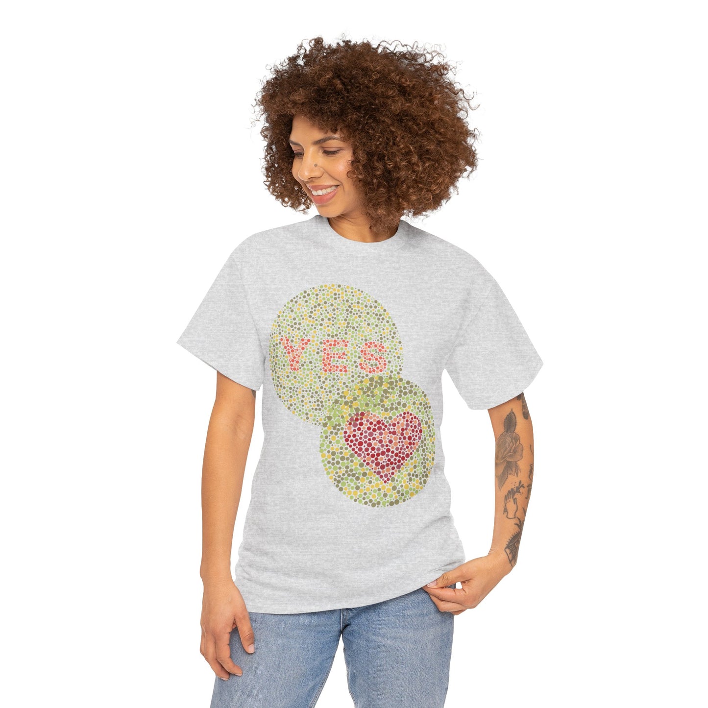 Yes Heart Unisex Heavy Cotton Tee - Affirmative Statement Shirt