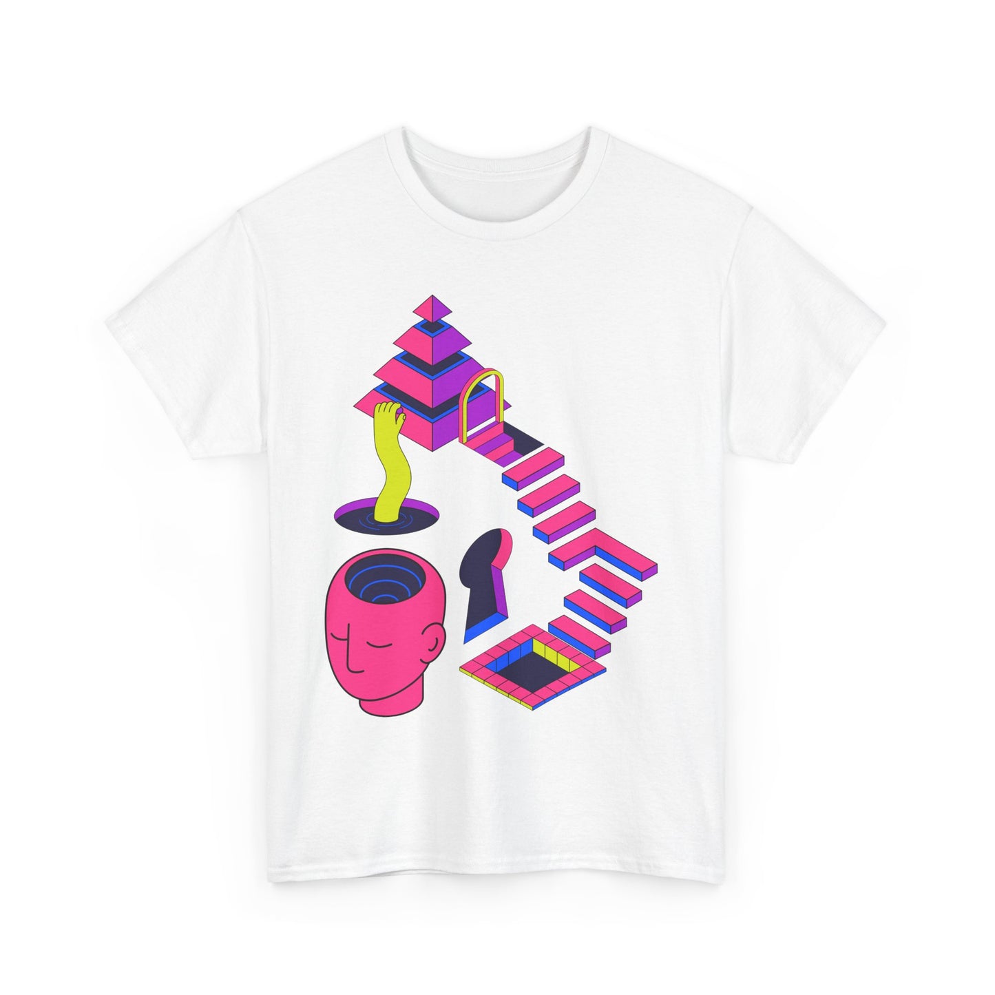 Mindful Journey Unisex Heavy Cotton Tee - Artistic Graphic Design