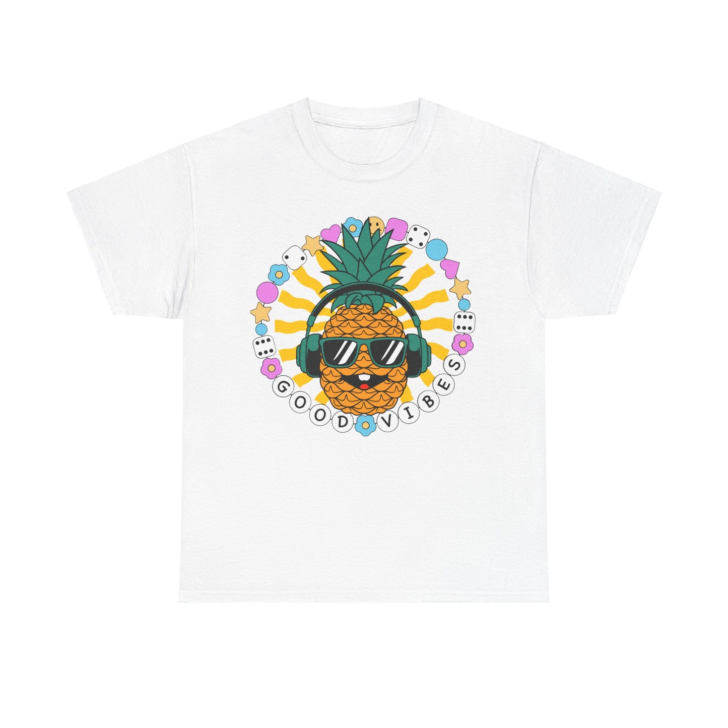 Good Vibes Pineapple Unisex Summer T-Shirt