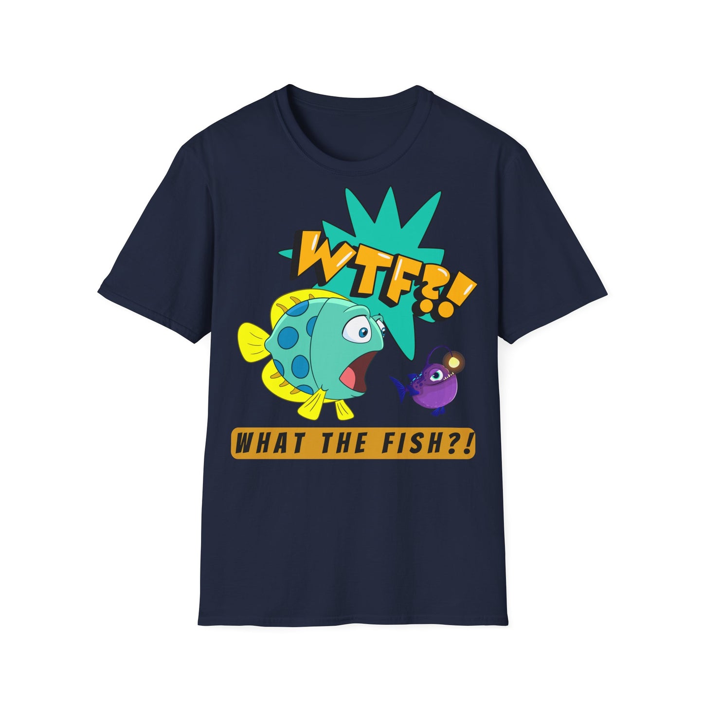 WTF?! What the Fish?! Unisex Softstyle T-Shirt - Fun Graphic Tee
