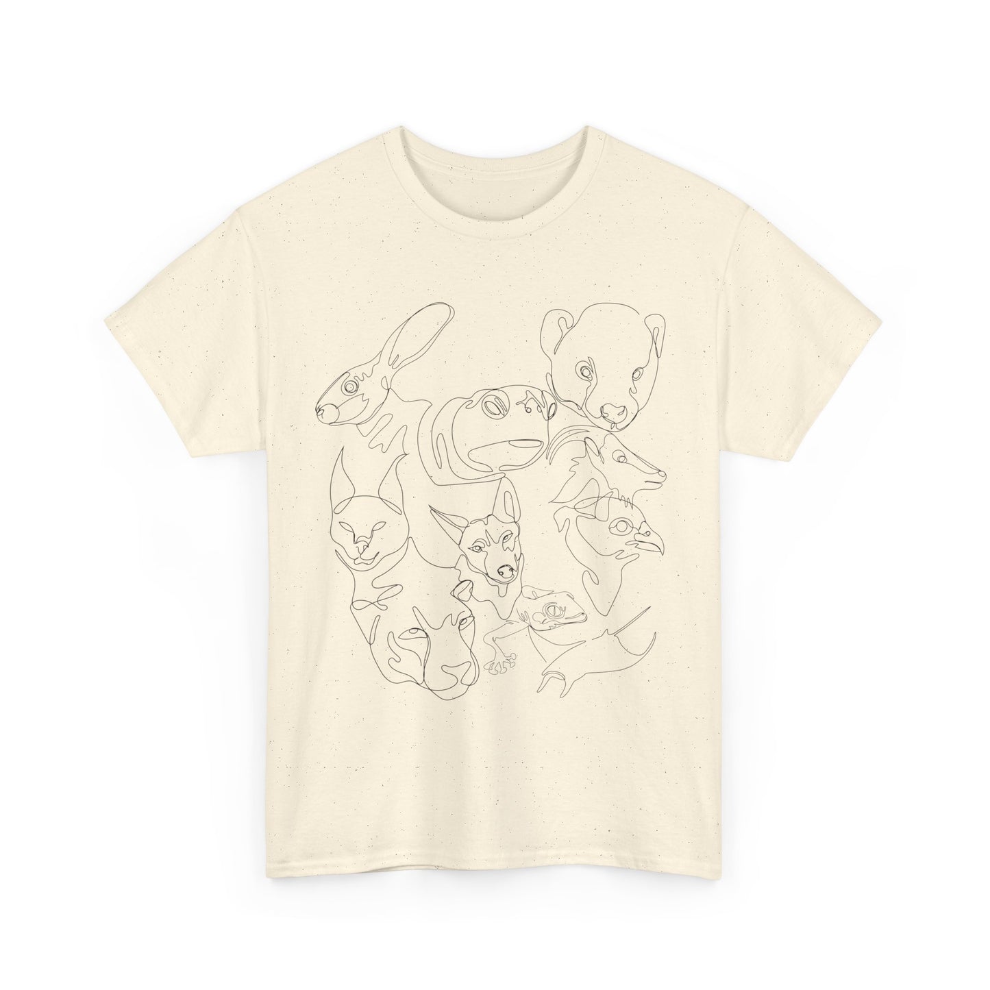 Wildlife Line Art Unisex Heavy Cotton Tee