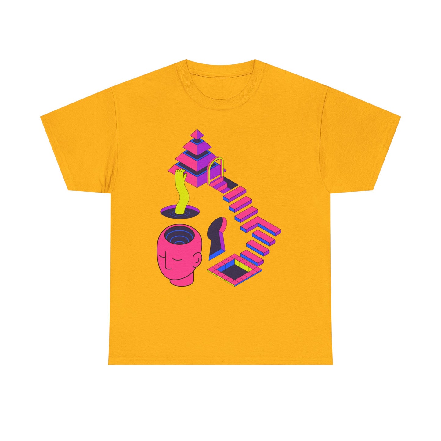 Mindful Journey Unisex Heavy Cotton Tee - Artistic Graphic Design