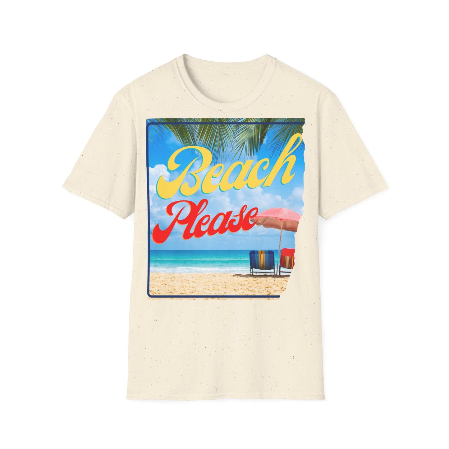Beach Please Unisex Softstyle T-Shirt - Fun Summer Vibe for Beach Lovers