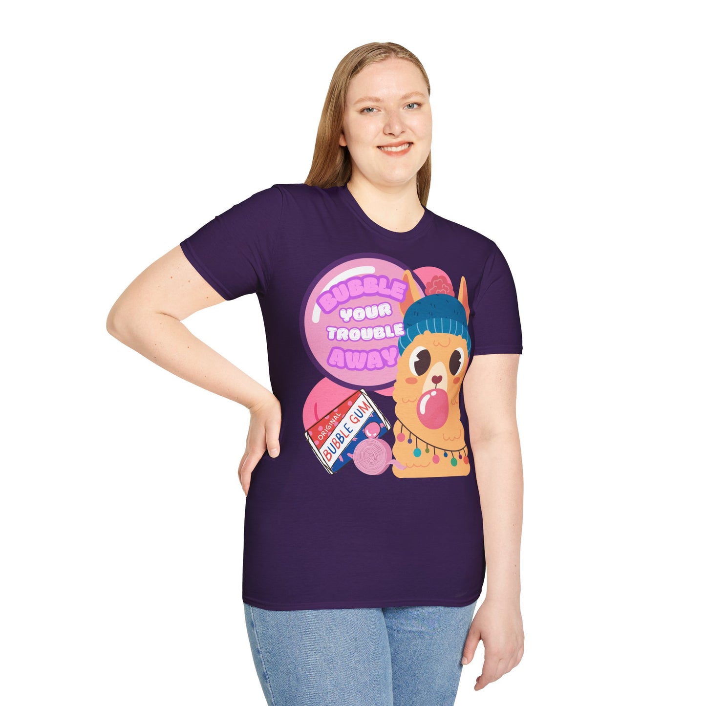 Bubble Your Trouble Away Unisex Softstyle T-Shirt - Fun & Playful Graphic Tee