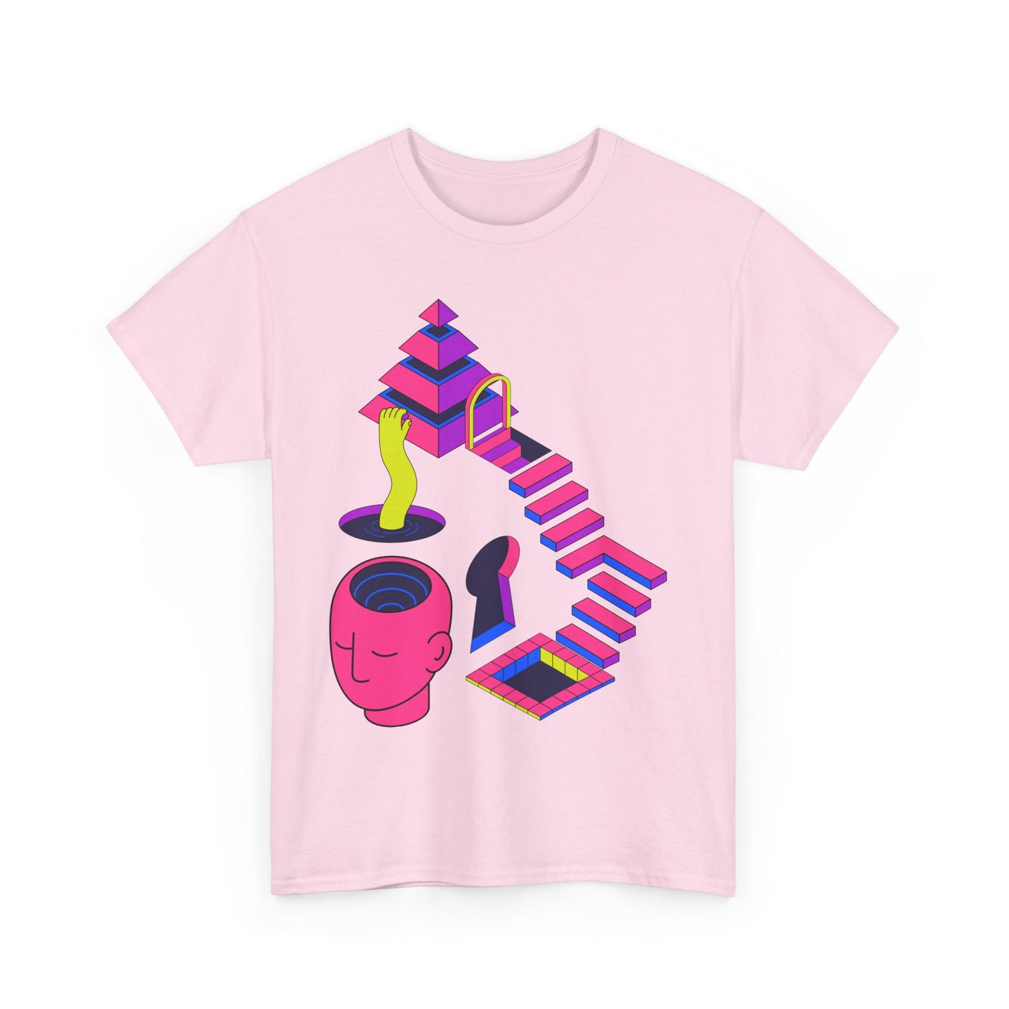 Mindful Journey Unisex Heavy Cotton Tee - Artistic Graphic Design