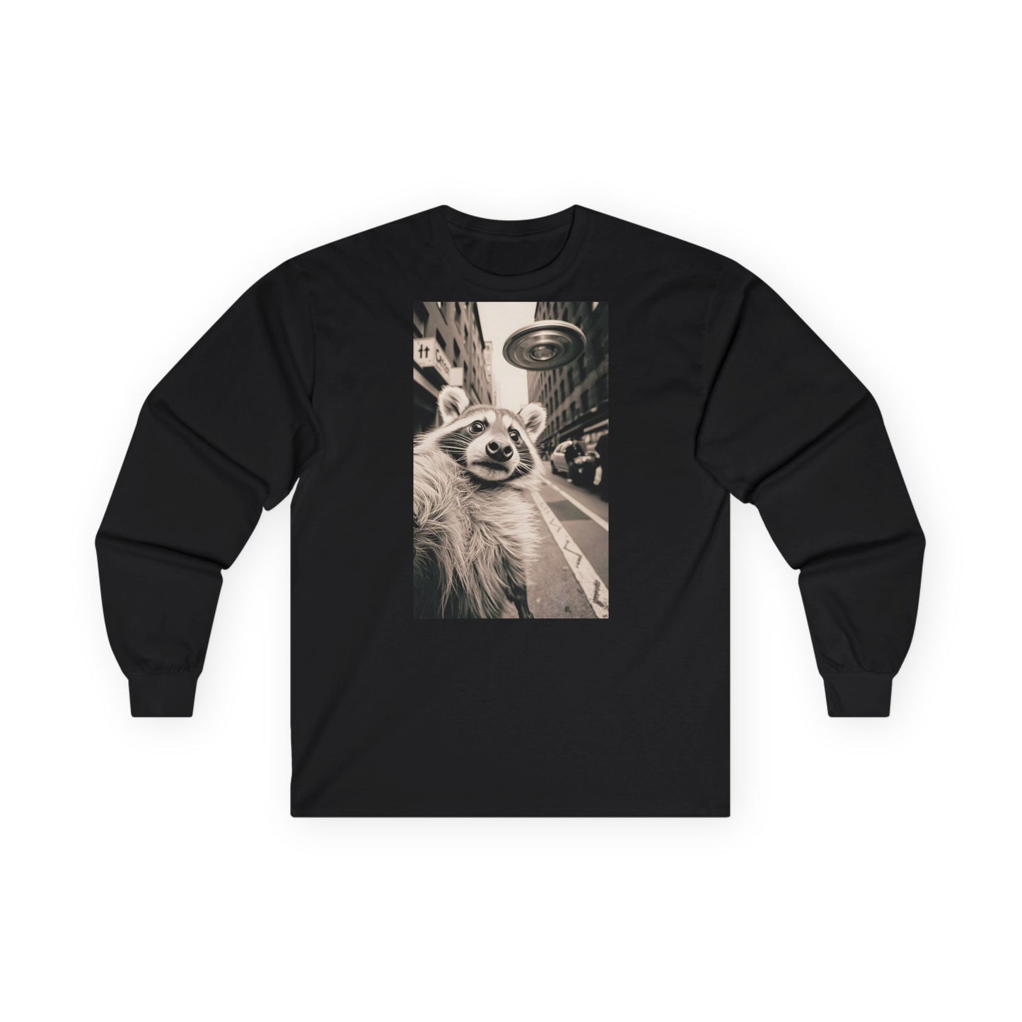 Raccon in the accident Selfie - Unisex Ultra Cotton Long Sleeve Tee