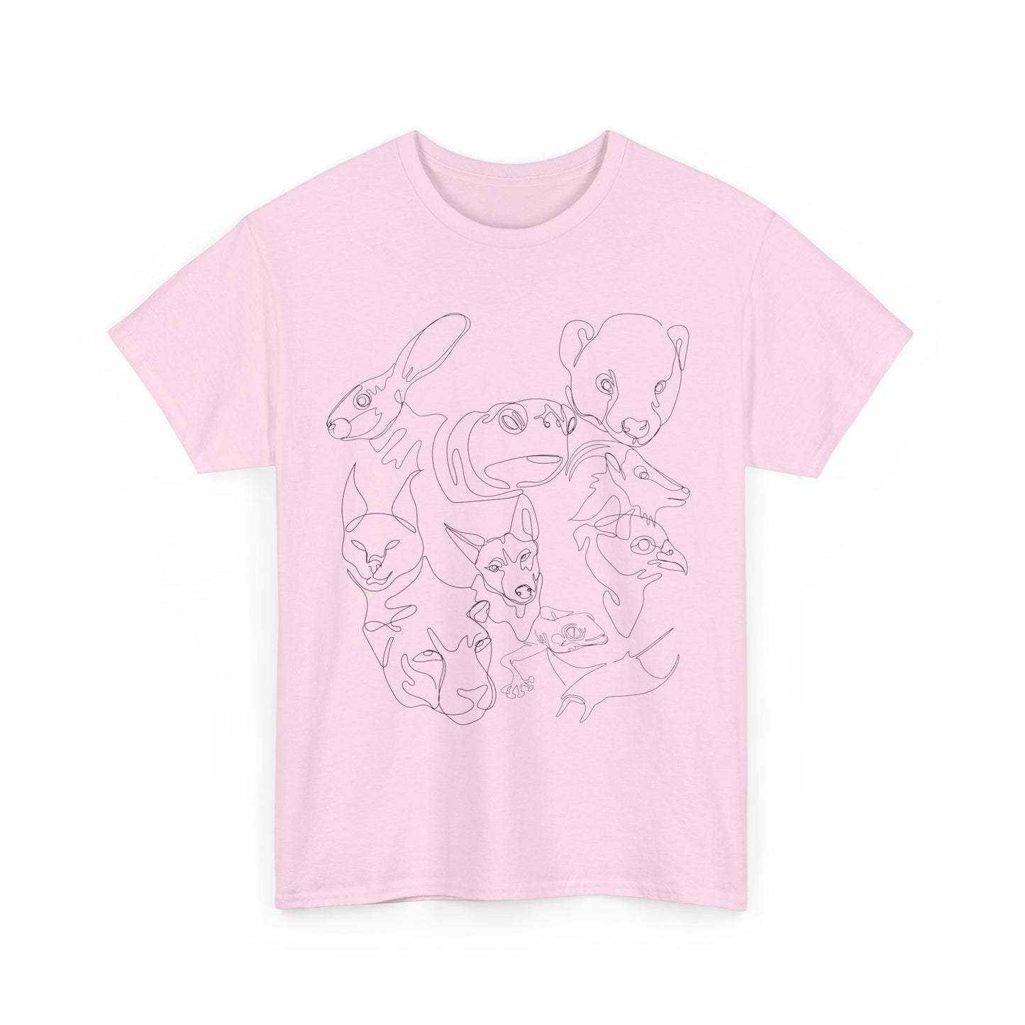 Wildlife Line Art Unisex Heavy Cotton Tee