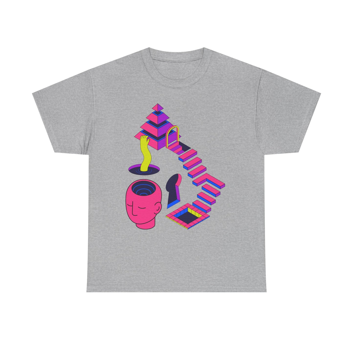 Mindful Journey Unisex Heavy Cotton Tee - Artistic Graphic Design