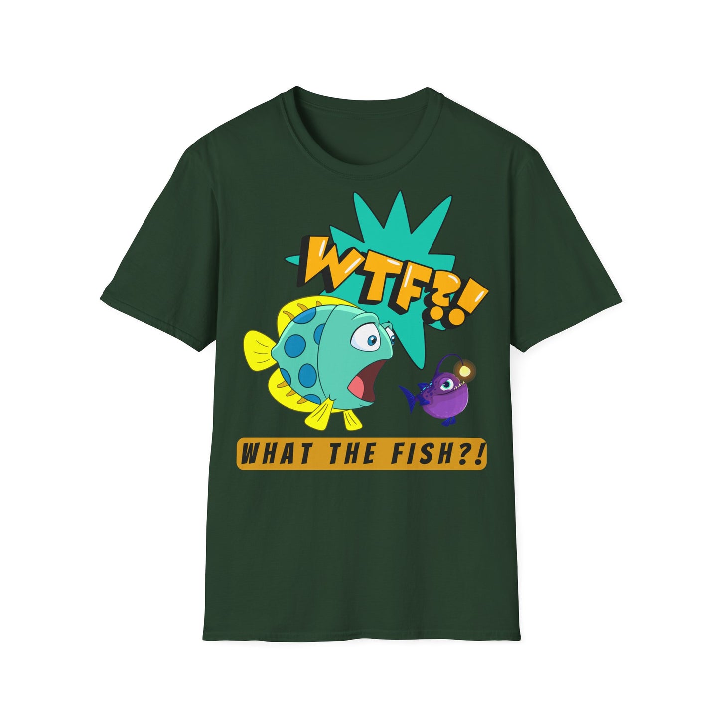 WTF?! What the Fish?! Unisex Softstyle T-Shirt - Fun Graphic Tee