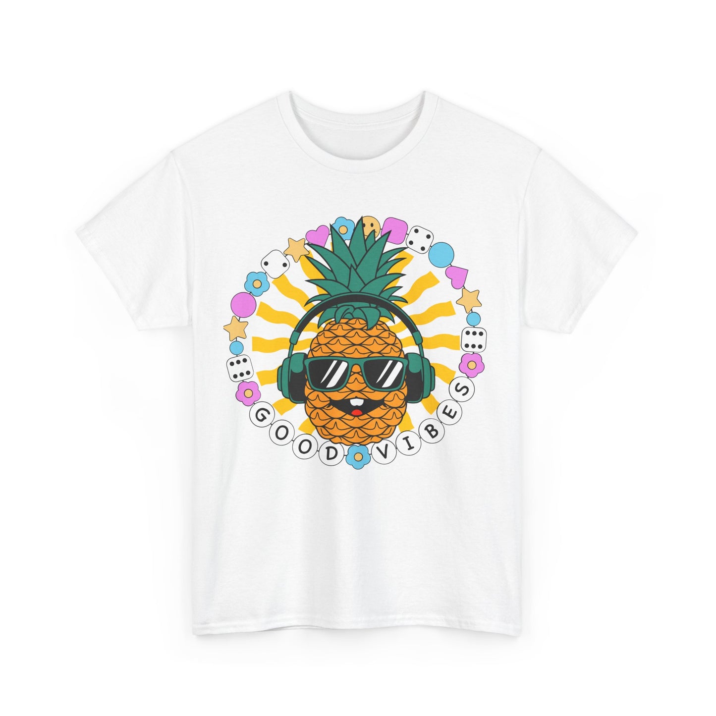 Good Vibes Pineapple Unisex Summer T-Shirt