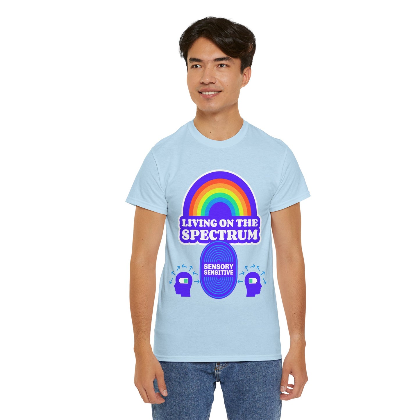 Living On The Spectrum Rainbow Tee, Autism Awareness Shirt, Sensory Sensitive T-Shirt, Gift for Neurodiversity