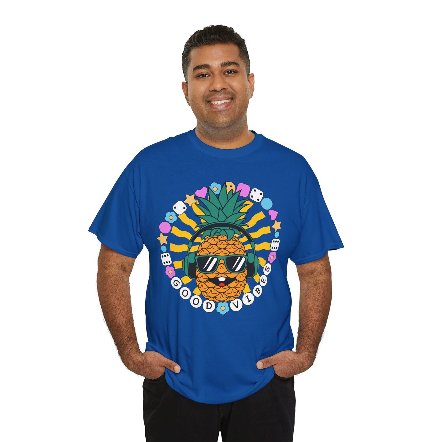 Good Vibes Pineapple Unisex Summer T-Shirt