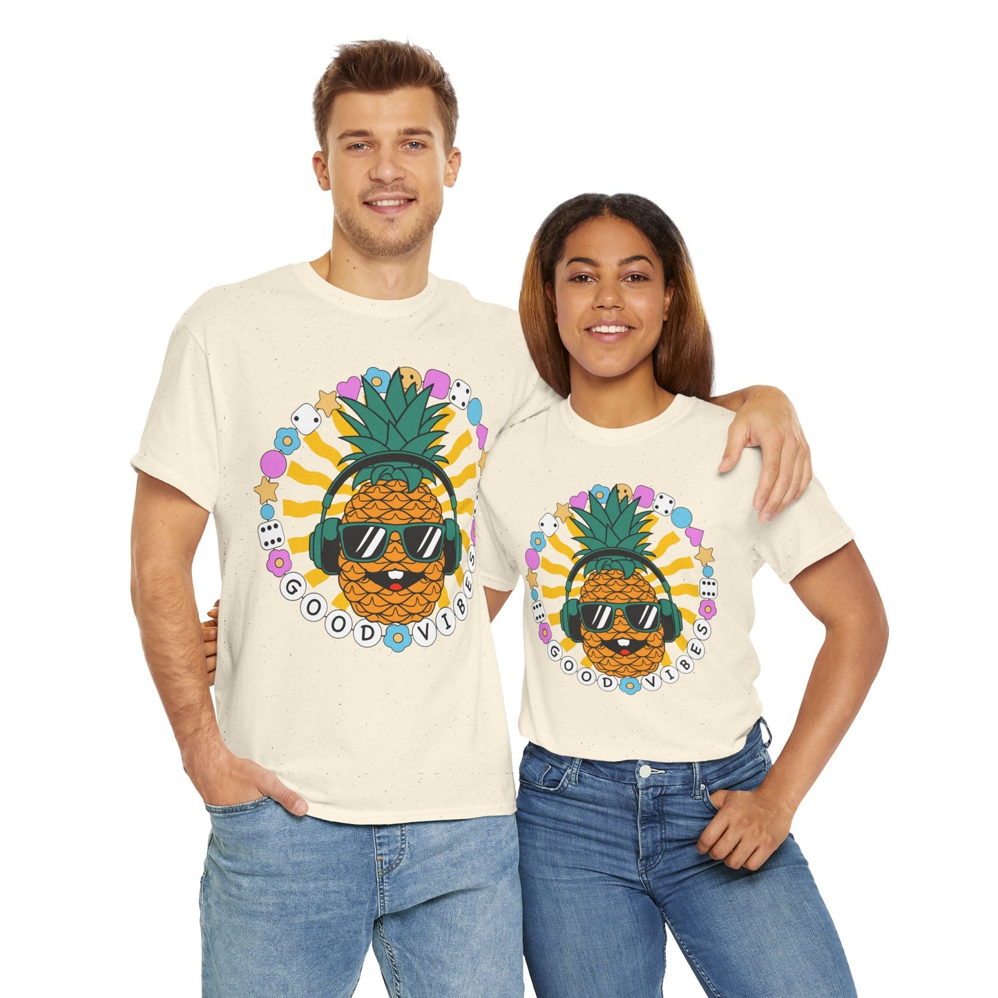 Good Vibes Pineapple Unisex Summer T-Shirt