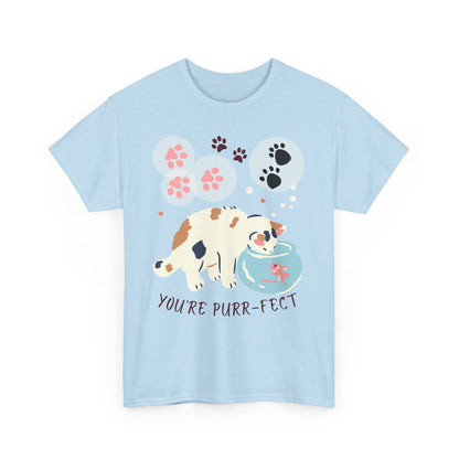 You're Purr-Fect Cat Lover Tee - Unisex Heavy Cotton Shirt
