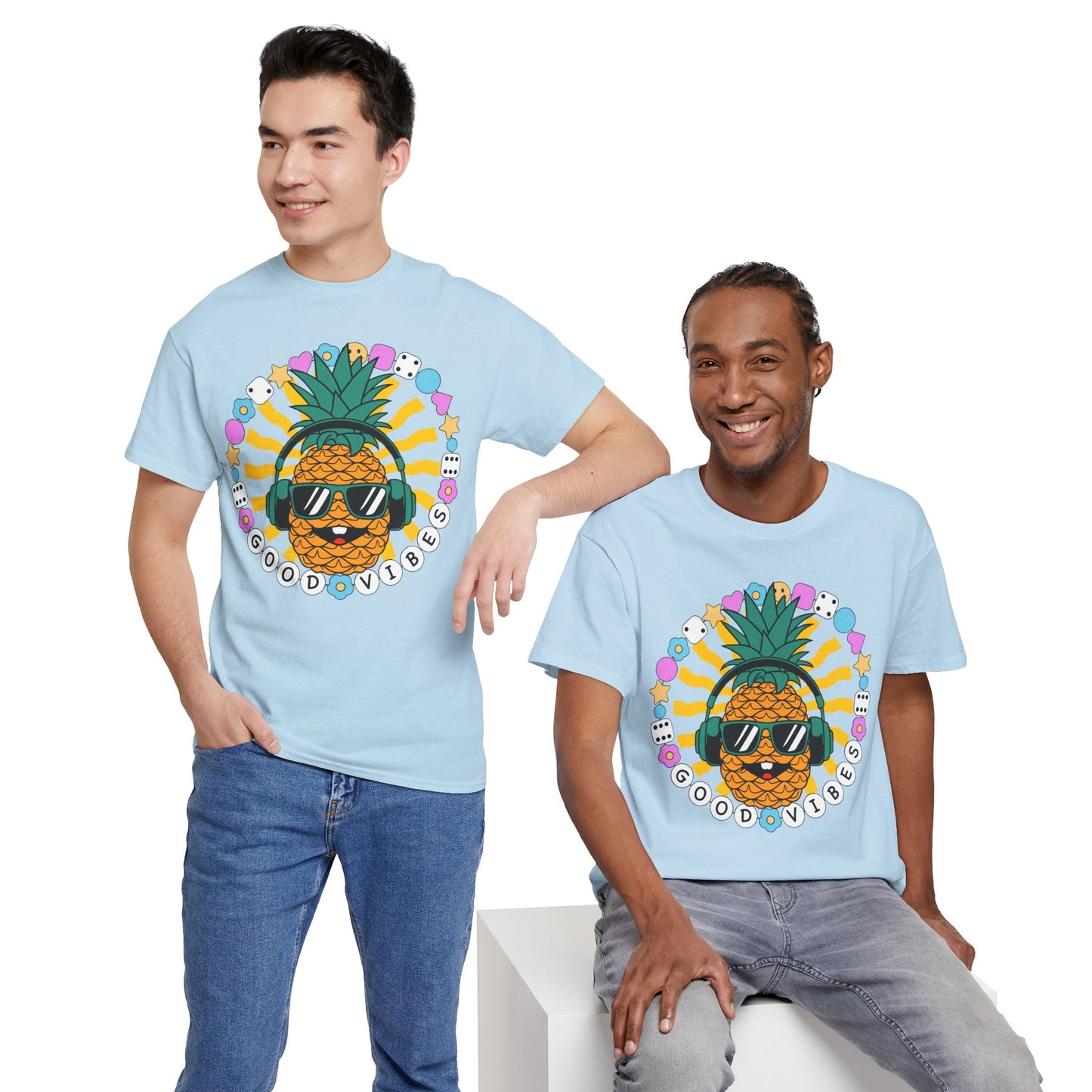 Good Vibes Pineapple Unisex Summer T-Shirt