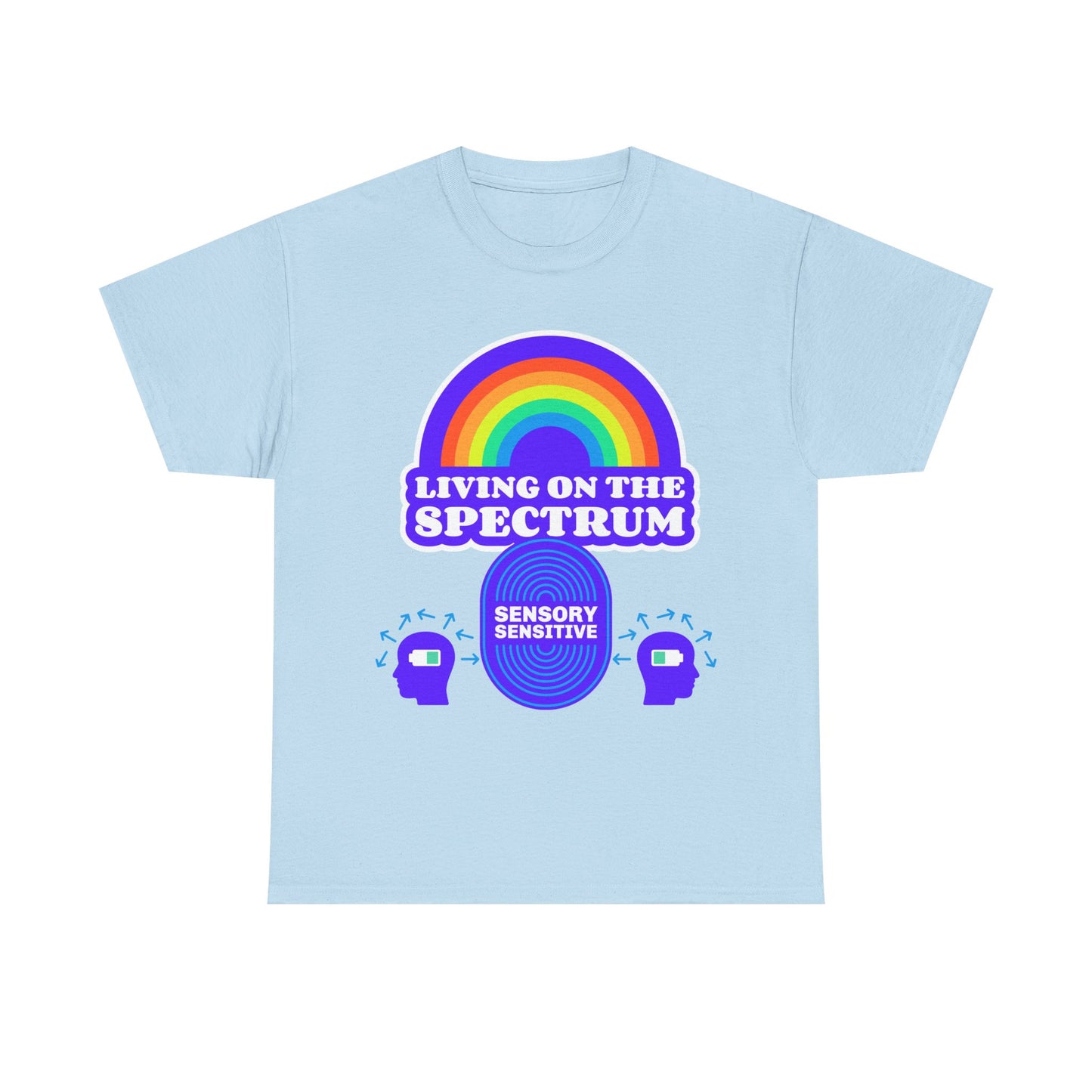 Living On The Spectrum Rainbow Tee, Autism Awareness Shirt, Sensory Sensitive T-Shirt, Gift for Neurodiversity