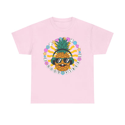 Good Vibes Pineapple Unisex Summer T-Shirt