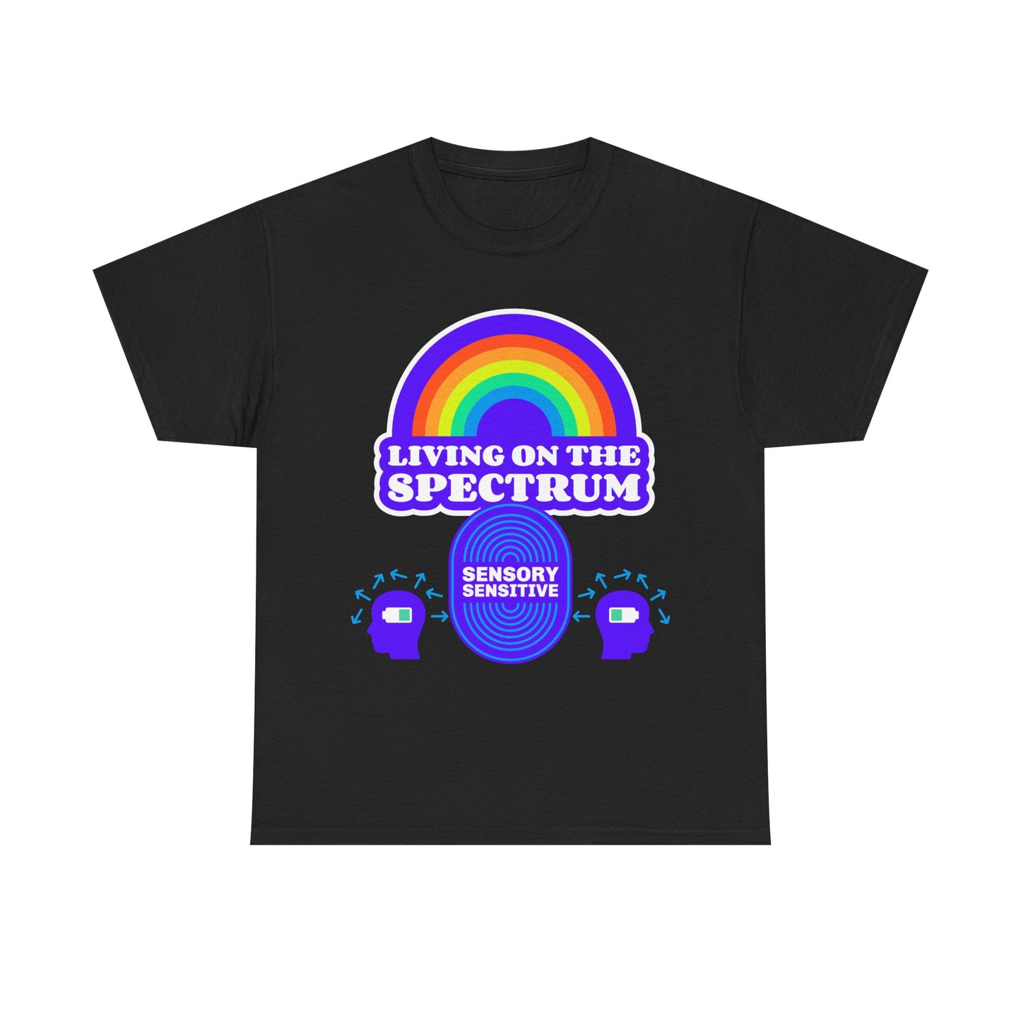 Living On The Spectrum Rainbow Tee, Autism Awareness Shirt, Sensory Sensitive T-Shirt, Gift for Neurodiversity