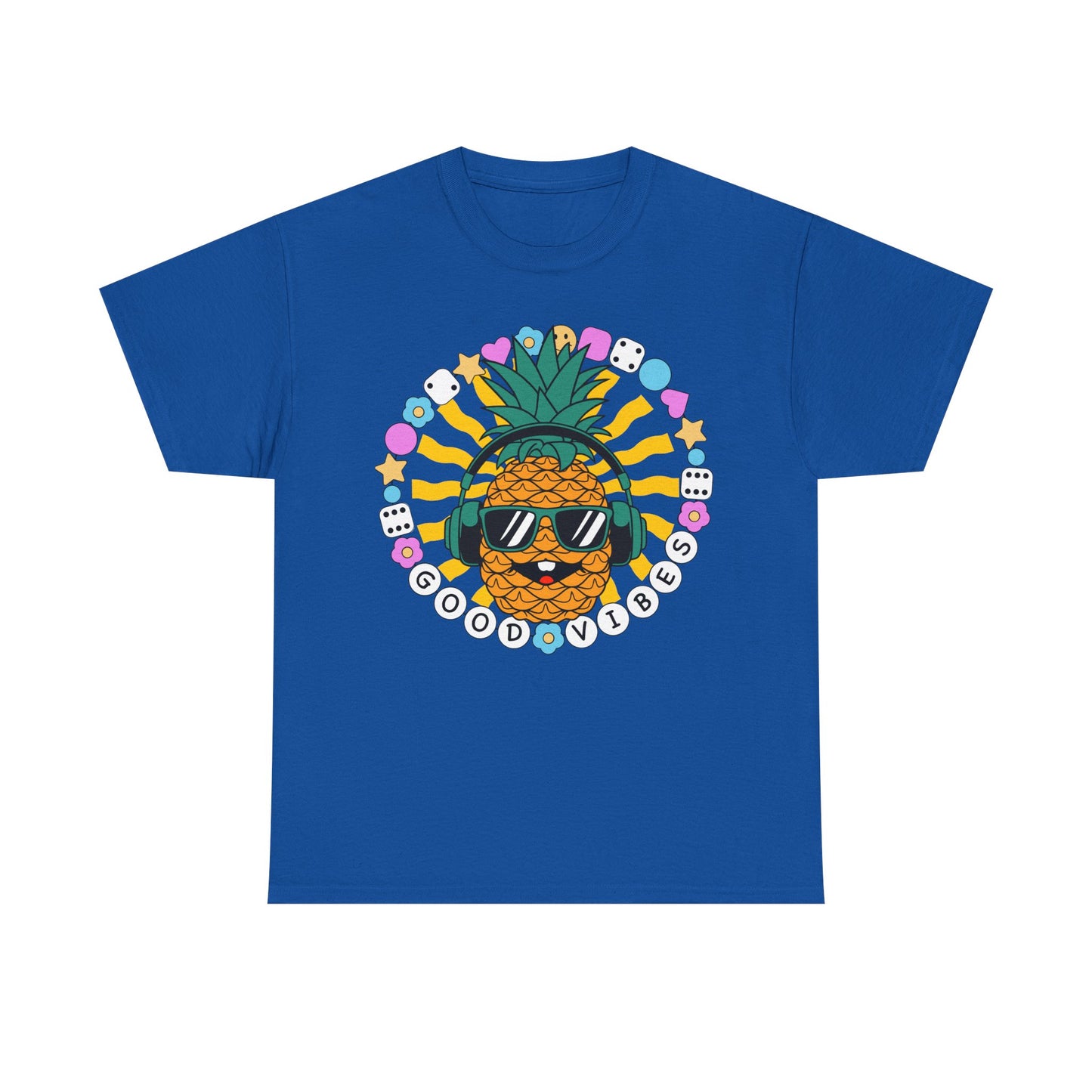 Good Vibes Pineapple Unisex Summer T-Shirt