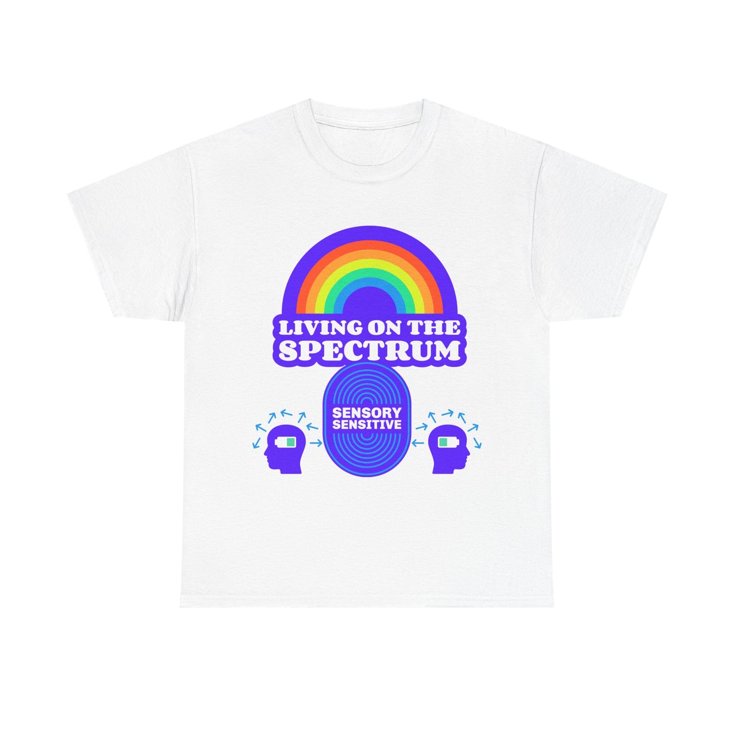 Living On The Spectrum Rainbow Tee, Autism Awareness Shirt, Sensory Sensitive T-Shirt, Gift for Neurodiversity
