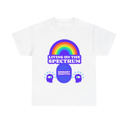Living On The Spectrum Rainbow Tee, Autism Awareness Shirt, Sensory Sensitive T-Shirt, Gift for Neurodiversity
