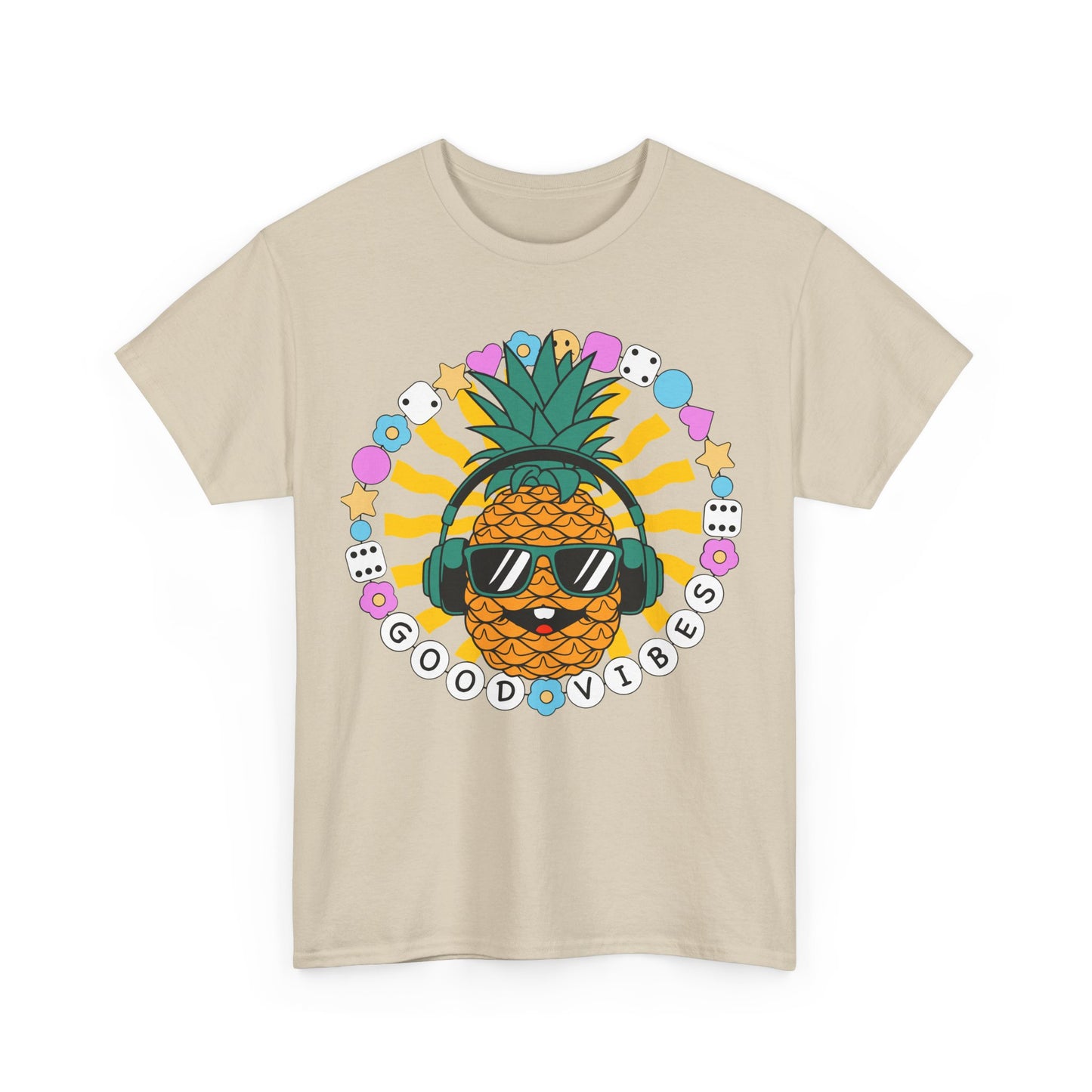 Good Vibes Pineapple Unisex Summer T-Shirt