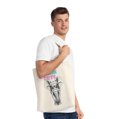 Feeling Cute Elephant in glasses - Woven Tote Bag