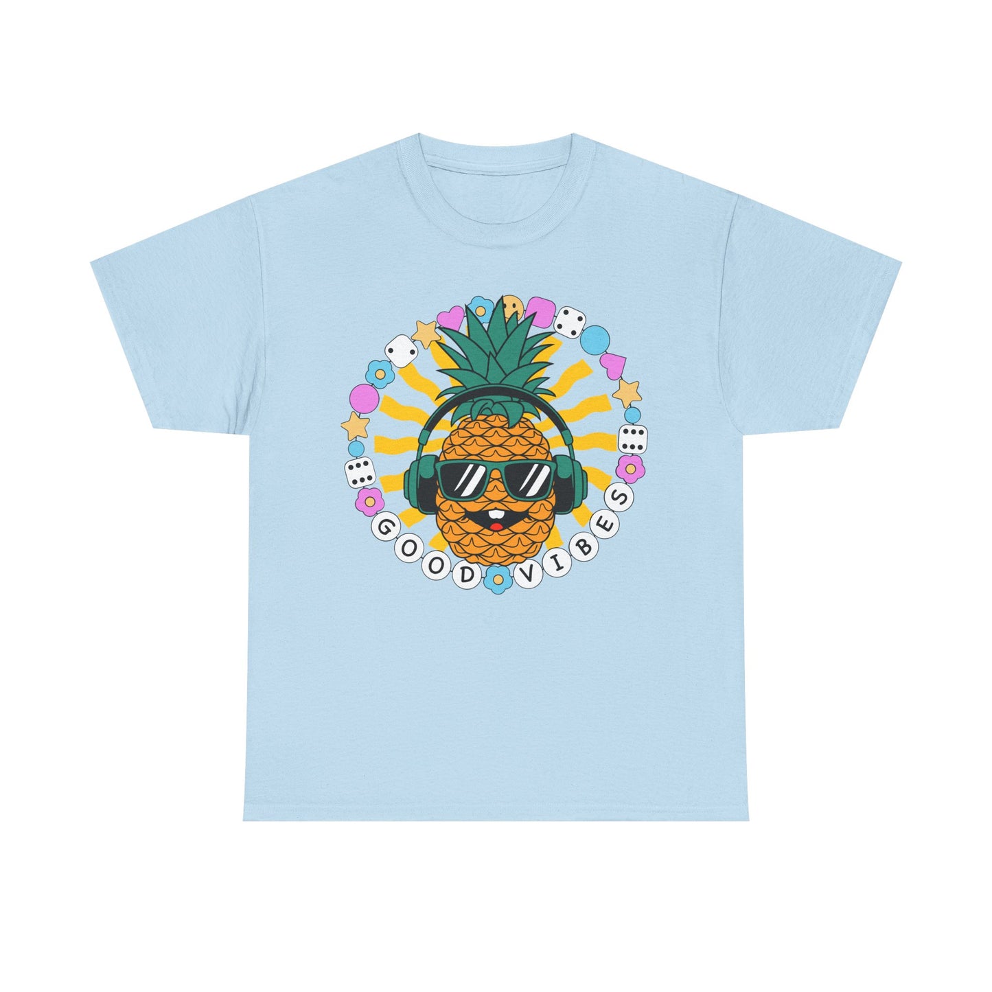 Good Vibes Pineapple Unisex Summer T-Shirt