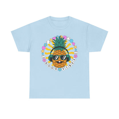 Good Vibes Pineapple Unisex Summer T-Shirt