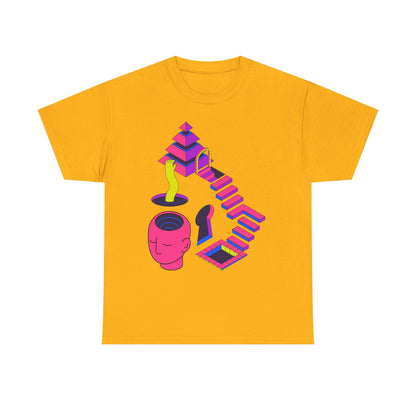 Mindful Journey Unisex Heavy Cotton Tee - Artistic Graphic Design