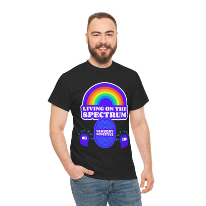 Living On The Spectrum Rainbow Tee, Autism Awareness Shirt, Sensory Sensitive T-Shirt, Gift for Neurodiversity