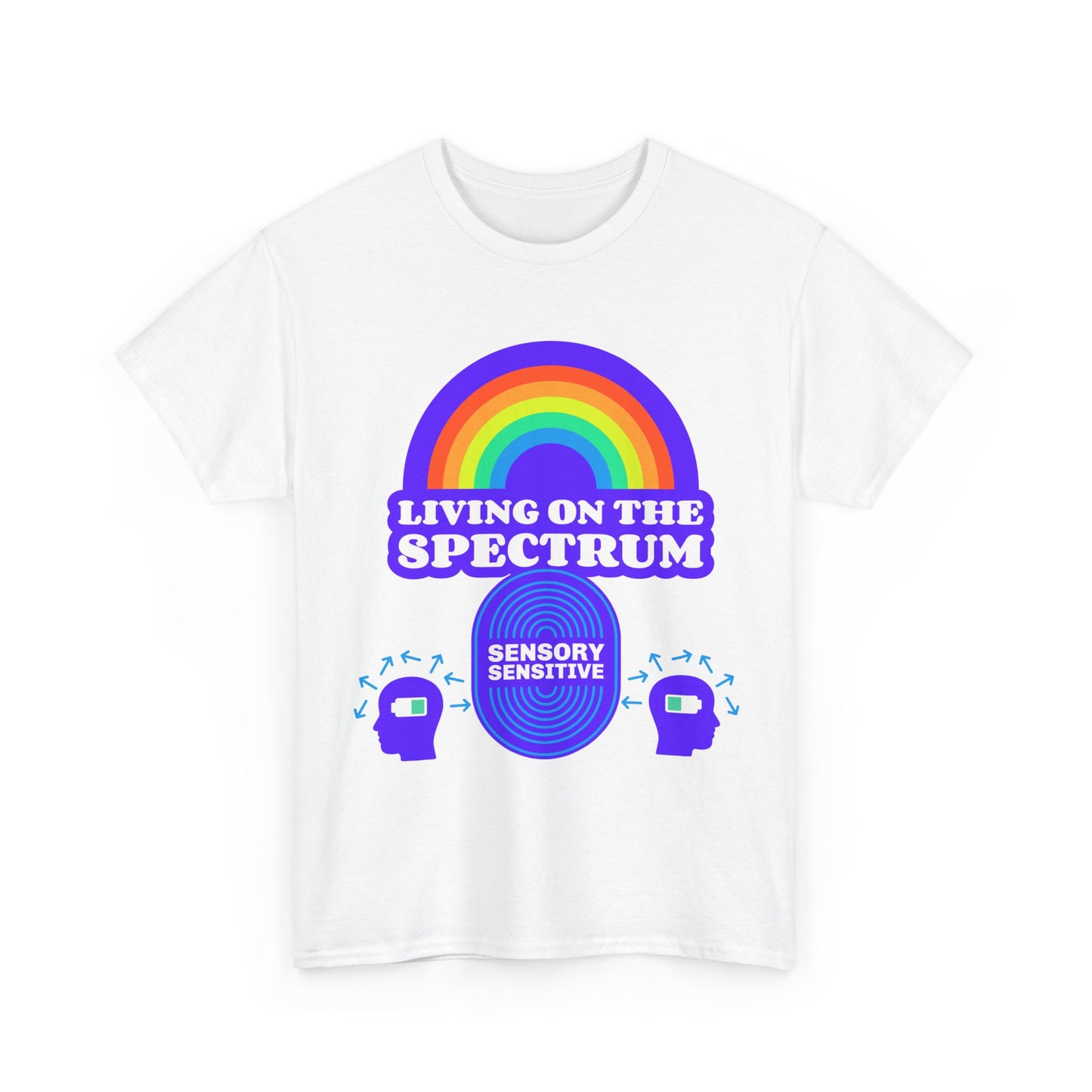 Living On The Spectrum Rainbow Tee, Autism Awareness Shirt, Sensory Sensitive T-Shirt, Gift for Neurodiversity