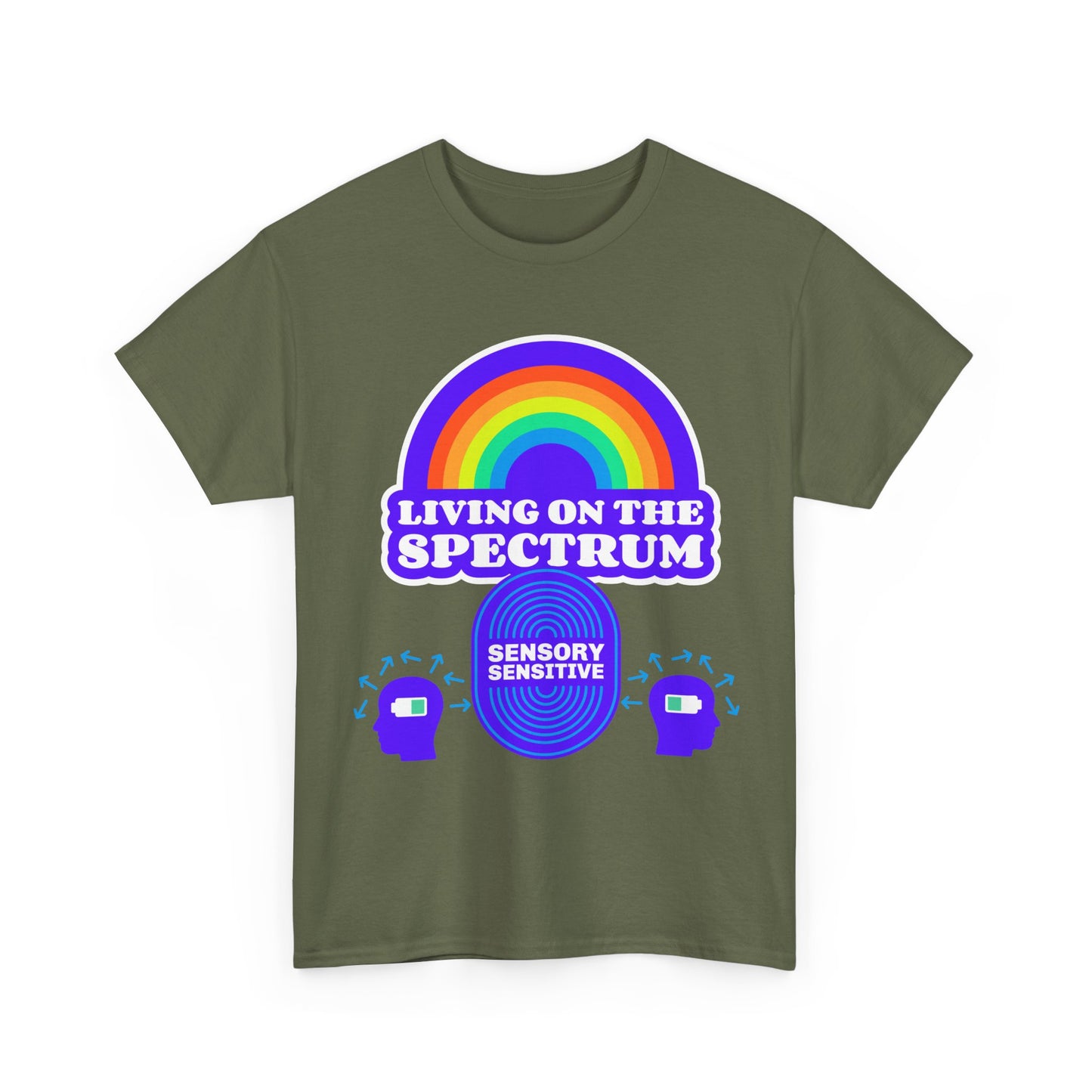 Living On The Spectrum Rainbow Tee, Autism Awareness Shirt, Sensory Sensitive T-Shirt, Gift for Neurodiversity