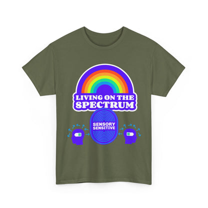 Living On The Spectrum Rainbow Tee, Autism Awareness Shirt, Sensory Sensitive T-Shirt, Gift for Neurodiversity