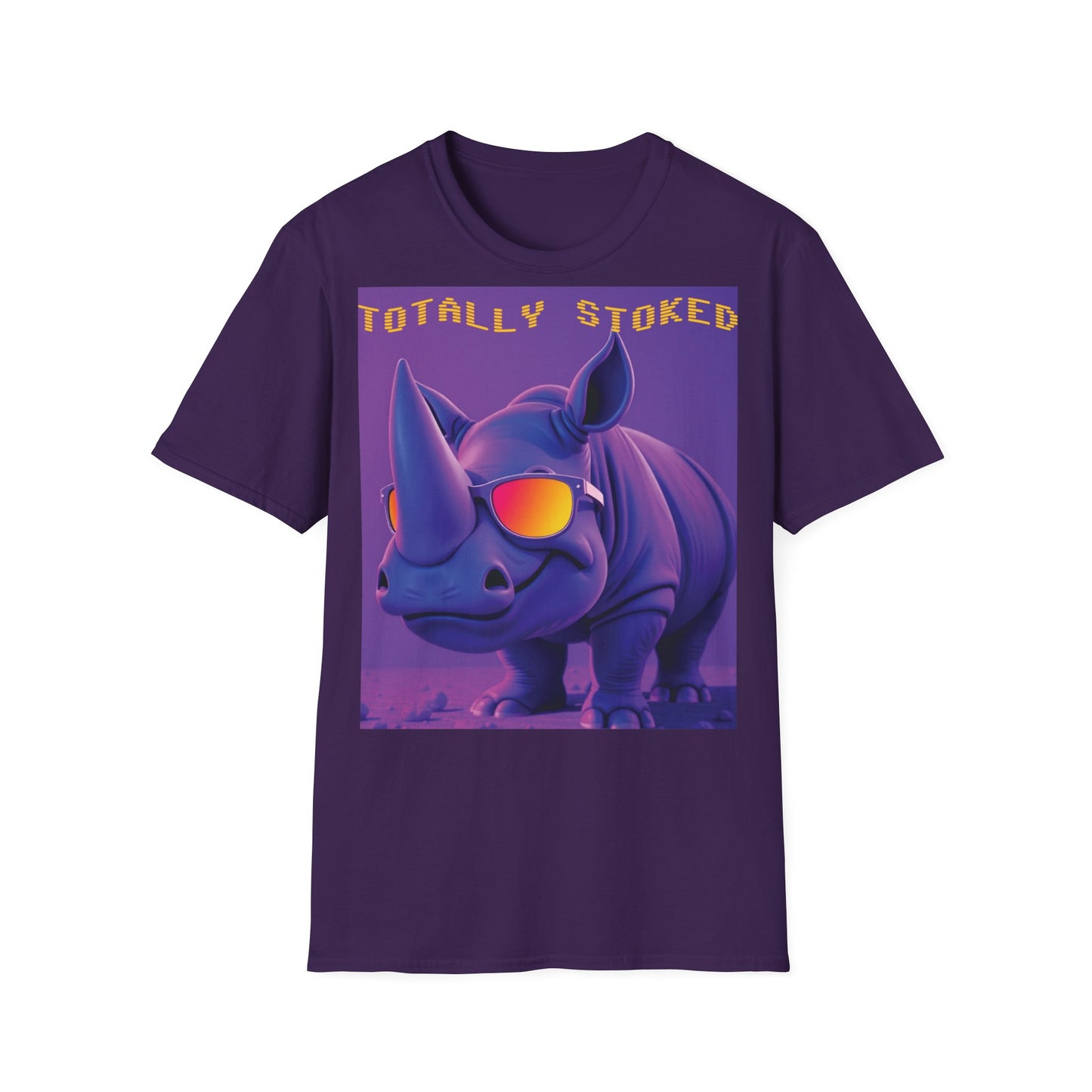 Totally Stoked Rhino Unisex T-Shirt - Fun Graphic Tee for Animal Lovers
