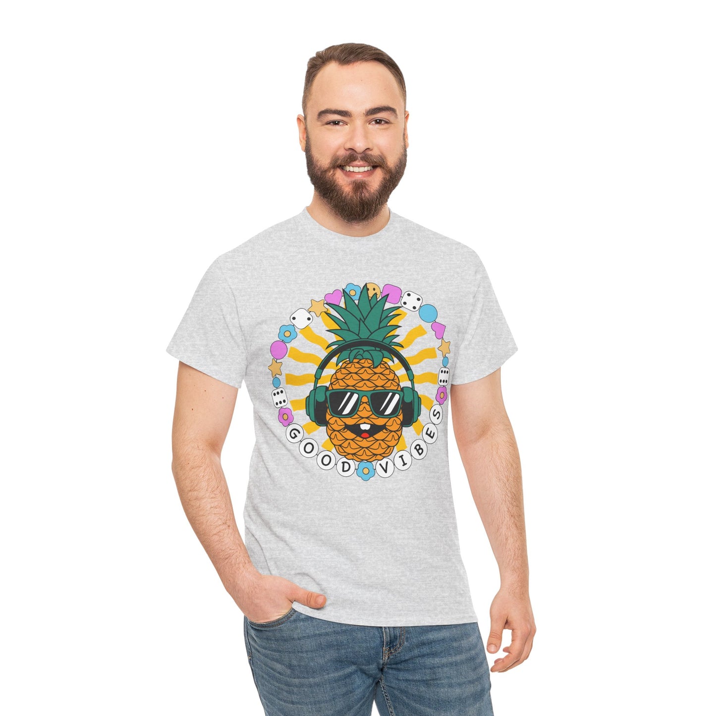 Good Vibes Pineapple Unisex Summer T-Shirt