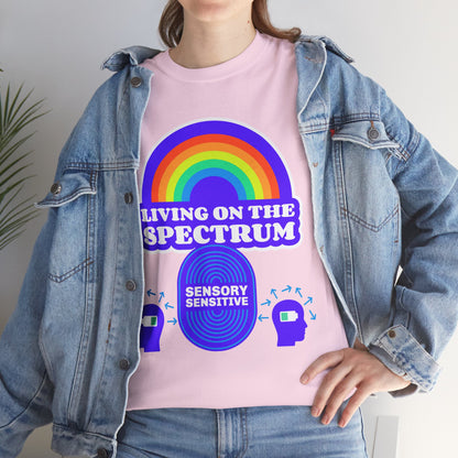 Living On The Spectrum Rainbow Tee, Autism Awareness Shirt, Sensory Sensitive T-Shirt, Gift for Neurodiversity