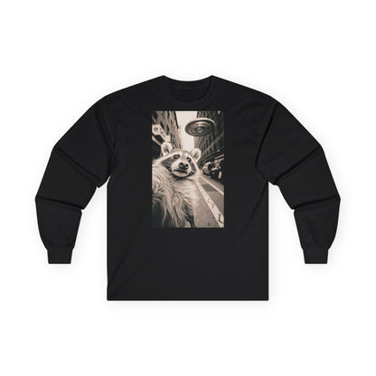 Raccon in the accident Selfie - Unisex Ultra Cotton Long Sleeve Tee