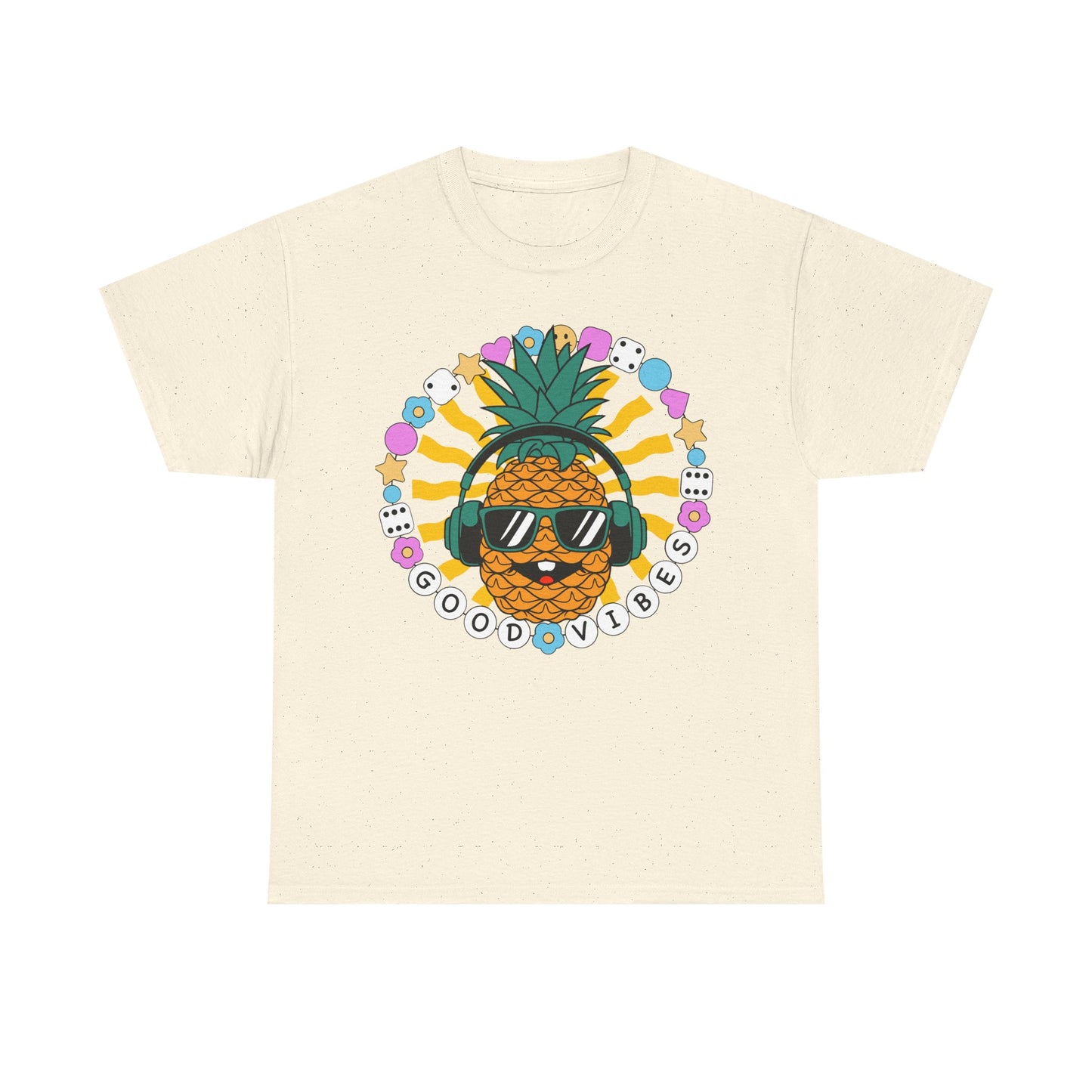 Good Vibes Pineapple Unisex Summer T-Shirt