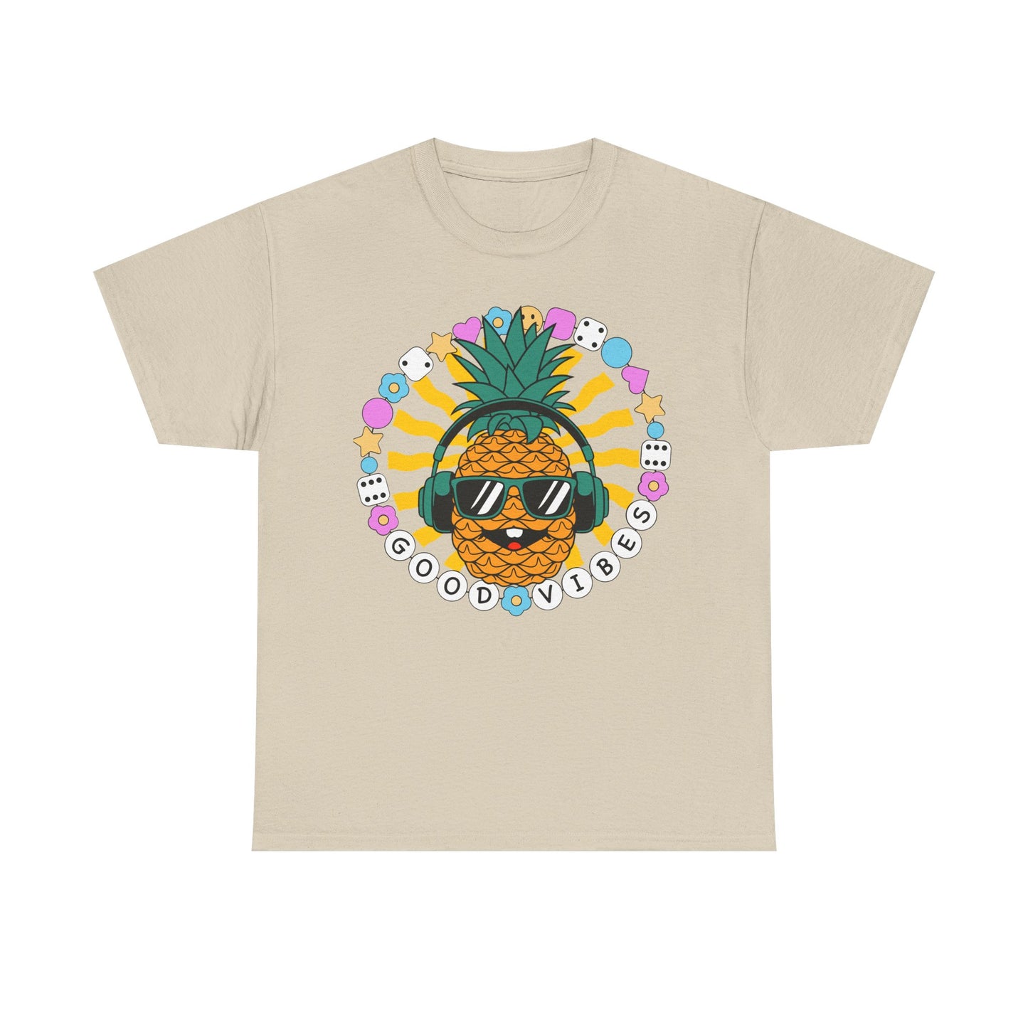 Good Vibes Pineapple Unisex Summer T-Shirt