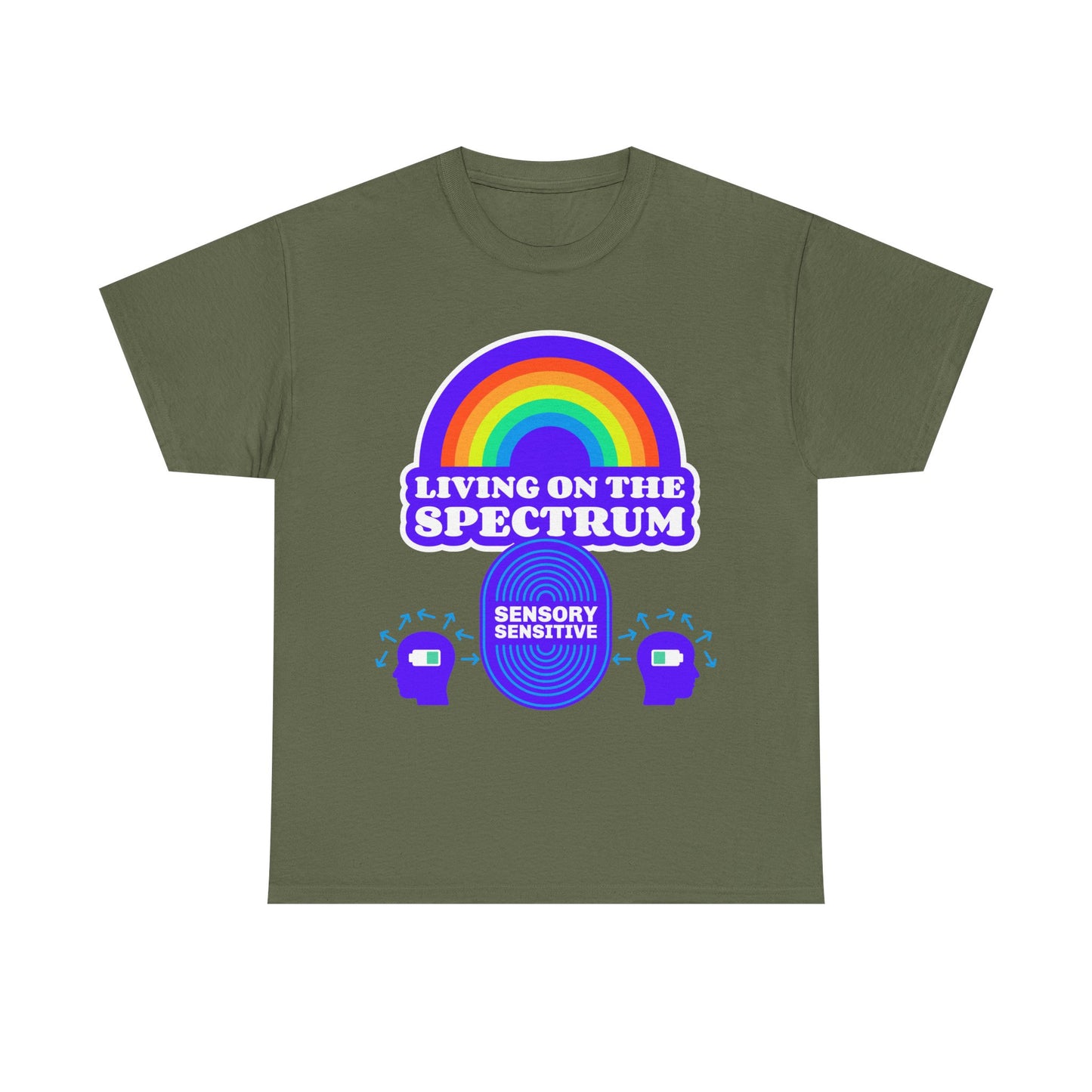 Living On The Spectrum Rainbow Tee, Autism Awareness Shirt, Sensory Sensitive T-Shirt, Gift for Neurodiversity